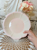 ANTIQUE  PINK TRIM FLOWER PLATE