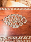 VINTAGE CARVED TEAK JEWELRY STORAGE BOX