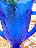 VINTAGE COBALT BLUE LARGE TROPHY VASE