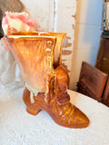 VINTAGE LARGE UNIQUE VICTORIAN BOOT PLANTER DECOR