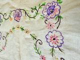 HANDMADE ANTIQUE VINTAGE EMBROIDERED FLORAL XL PLACEMAT - 2 AVAILABLE