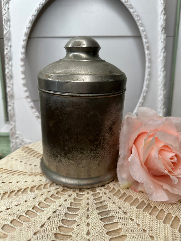 ANTIQUE ALUMINUM CANISTER