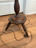 RARE ANTIQUE TURNED WOOD BRIDGE FLOOR LAMP FARMHOUSE STANDING LAMP