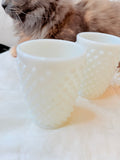 SET OF 2 VINTAGE MILK GLASS HOBNAIL JUICE CUPS - 3 AVAILABLE