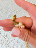 VINTAGE ECRU PEARLS WITH METAL CLASP