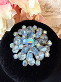 VINTAGE NAVETTE AND ROUND BLUE STONE BROOCH