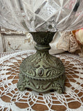 VINTAGE CRYSTAL HOLLYWOOD REGENCY PEDESTAL BOWL WITH DETAILED BASE RARE XL