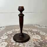 VINTAGE RED WOOD ORNATE CANDLESTICK HOLDER