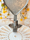 PRIMITIVE STYLE VINTAGE TIN HEART CANDLESTICK HOLDER SCONCE