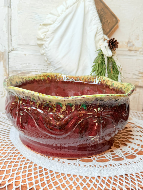 ANTIQUE LARGE POTTERY PLANTER