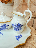 VINTAGE RICHARD GINORI ITALY COBALT BLUE ITALY PORCELAIN 4 PIECE SET
