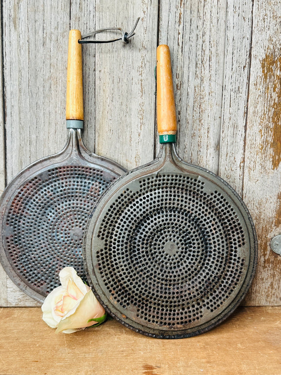 ANTIQUE SPATTER SCREEN STRAINER - 2 AVAILABLE