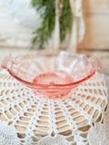 PINK GLASS VINTAGE DETAILED BOWL