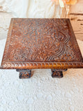 VINTAGE HANDICRAFT COPPER COATED WOOD STOOL RISER