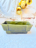VINTAGE MCCOY POTTERY BRUSHED GREEN USA PLANTER DECOR