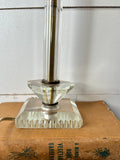VINTAGE 1950S CLEAR GLASS LAMP