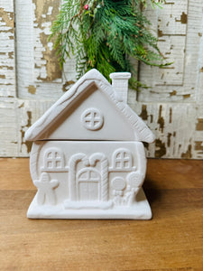 BISQUE GINGERBREAD JAR - 2 AVAILABLE