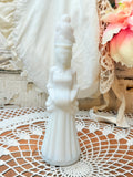 VINTAGE MILK GLASS VICTORIAN LADY PERFUME BOTTLE DECOR