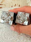 VINTAGE SILVER GODINGER PRESENT SALT AND PEPPER SHAKERS IN SLEIGH SET