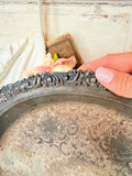 VINTAGE PERFECTLY PATINA’D SILVER DETAILED XL PLATTER