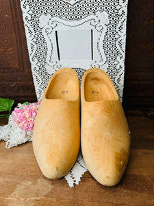 LARGE VINTAGE WOODEN CLOGS #1