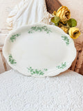 VINTAGE GORGEOUS MARKED GREEN FLORAL PLATTER