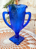 VINTAGE COBALT BLUE LARGE TROPHY VASE