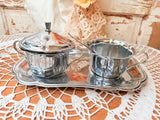 VINTAGE SILVER CONDIMENT SERVING SET - AMAZING!