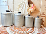 1950S VINTAGE 4 PIECE ALUMINUM CANISTER SET