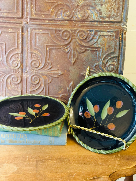 SET OF 2 CLAY ART VINTAGE PLATES