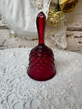 VINTAGE RUBY RED HOBNAIL GLASS BELL