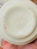VINTAGE USA GREEN CABIN MUG AND SAUCER SET