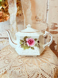VINTAGE ENGLAND IRONSTONE ROSE TEAPOT