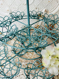 TEAL ORNATE METAL TIERED CUPCAKE HOLDER