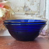VINTAGE PAIR OF COBALT BLUE RIBBED BOWLS - 2 SETS AVAILABLE