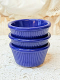 SET OF 3 VINTAGE COBALT BLUE RAMEKINS