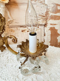 ANTIQUE VICTORIAN BRASS ELECTRIC WALL SCONCE - 2 AVAILABLE