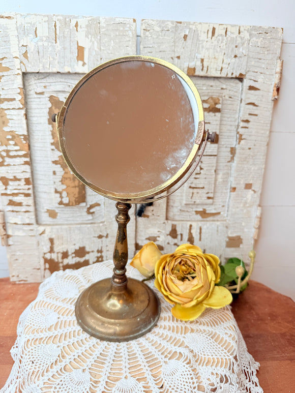VINTAGE VANITY MIRROR BRASS