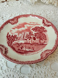 VINTAGE JOHNSON BROS ENGLANS RED TOILE TEACUP AND SAUCER SET - 2 SETS AVAILABLE