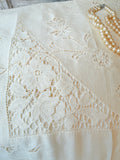 VINTAGE XL RECTANGULAR VICTORIAN LACE TABLE CLOTH RARE