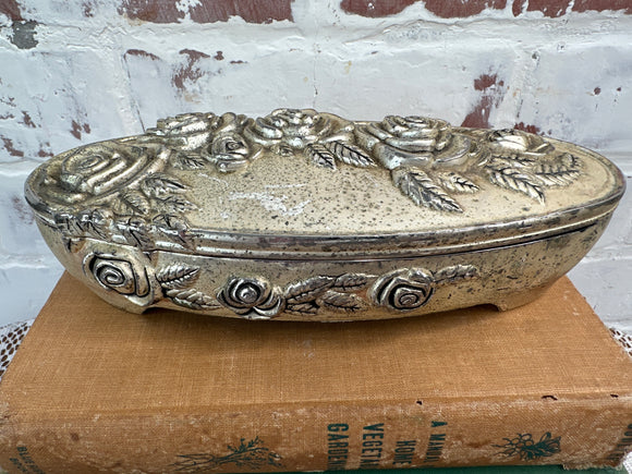 VINTAGE GODINGER ORNATE SILVER TRINKET BOX