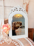 VINTAGE ORNATE CARVED ARCHED MIRROR
