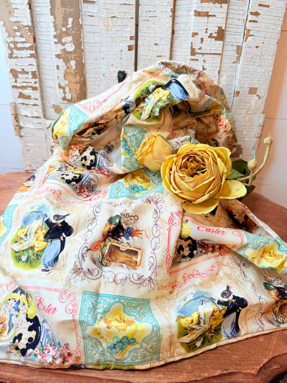 HANDMADE VINTAGE LINEN BUNNY AND CHICK SACK - 2 AVAILABLE