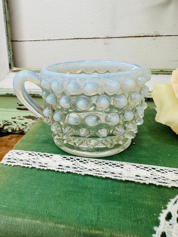 VINTAGE MOONSTONE HOBNAIL FENTON MUG
