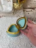 VINTAGE TIFFANY BLUE HEART JEWELRY TRINKET BOX