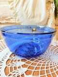 ANCHOR HOCKING VINTAGE BLUE GLASS 1.5 QT MIXING BOWL