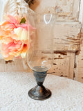 VINTAGE ORNATE SILVER HURRICANE CANDLE HOLDER - 2 AVAILABLE