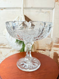 VINTAGE RARE LEAD CRYSTAL BIRDS PEDESTAL BOWL
