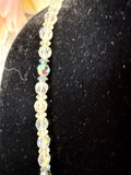 ROSE CLASP ANTIQUE AURORA BOREALIS CRYSTAL NECKLACE