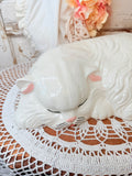 VINTAGE XL CERAMIC FLUFFY CAT STATUETTE